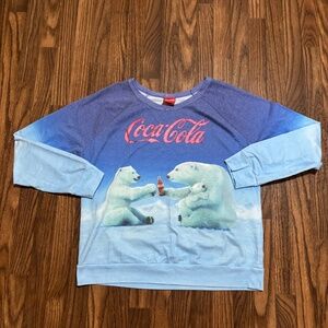 VINTAGE * Coca Cola Polar Bear Long Sleeve Sweatshirt * Junior L or Woman M
